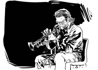 Chet Baker em ilustração de Gilmar Fraga