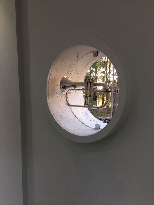 Trompete em destaque no Memorial Márcio Montarroyos no Jardim Botânico de Brasília (Foto: Acervo pessoal de Olivio Petit)